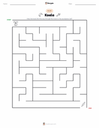 Koala printable worksheet preview