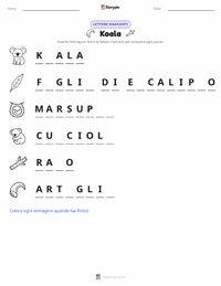 Anteprima della scheda stampabile di Koala