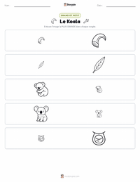 Aperçu de la feuille de travail imprimable Koala