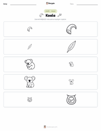 Podgląd drukowalnego arkusza ćwiczeń Koala