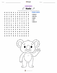 Koala druckbare Arbeitsblatt Vorschau
