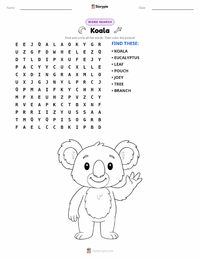 Koala printable worksheet preview