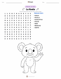 Aperçu de la feuille de travail imprimable Koala