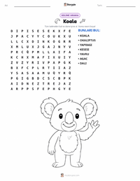 Koala yazdırılabilir çalışma sayfası önizlemesi
