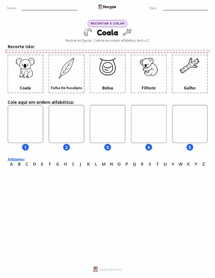 Recortar & Colar Alfabeto
