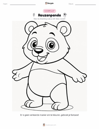 Reuzenpanda kleurplaat voor kinderen