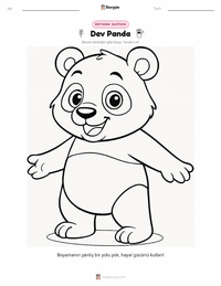 Dev Panda çocuklar için boyama sayfası