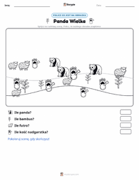 Podgląd drukowalnego arkusza ćwiczeń Panda wielka