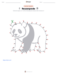 Reuzenpanda afdrukbare werkblad voorbeeld