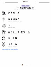 Giant Panda printable worksheet preview