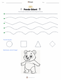 Aperçu de la feuille de travail imprimable Panda Géant
