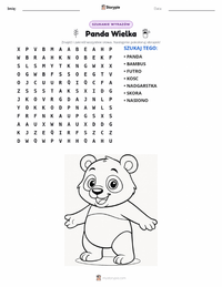Podgląd drukowalnego arkusza ćwiczeń Panda wielka