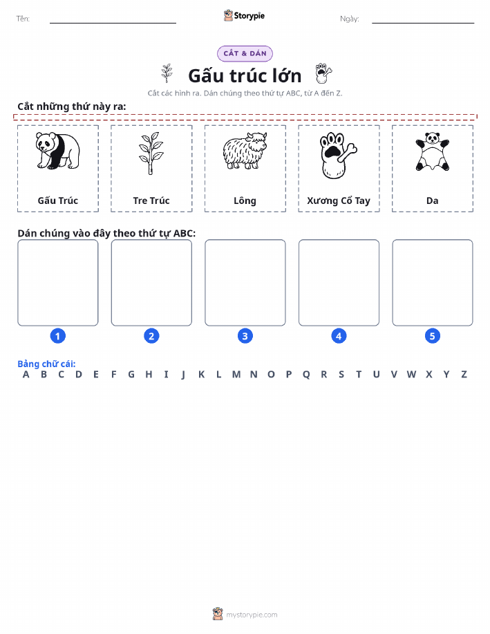 Cắt & Dán Chữ Cái