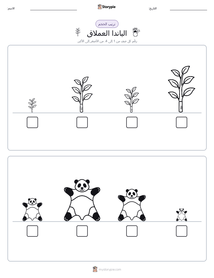 ترتيب الحجم