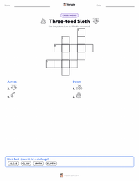 Three-toed Sloth printable worksheet preview