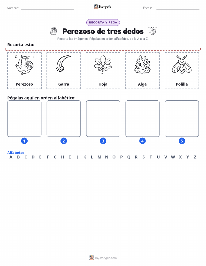 Cortar y Pegar el Alfabeto