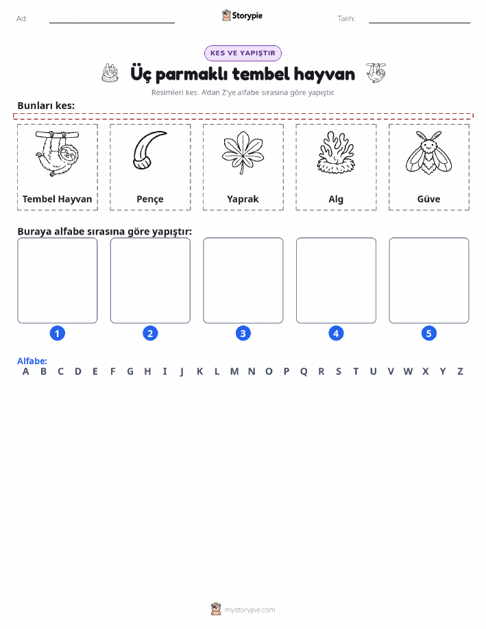 Kes & Yapıştır Alfabe