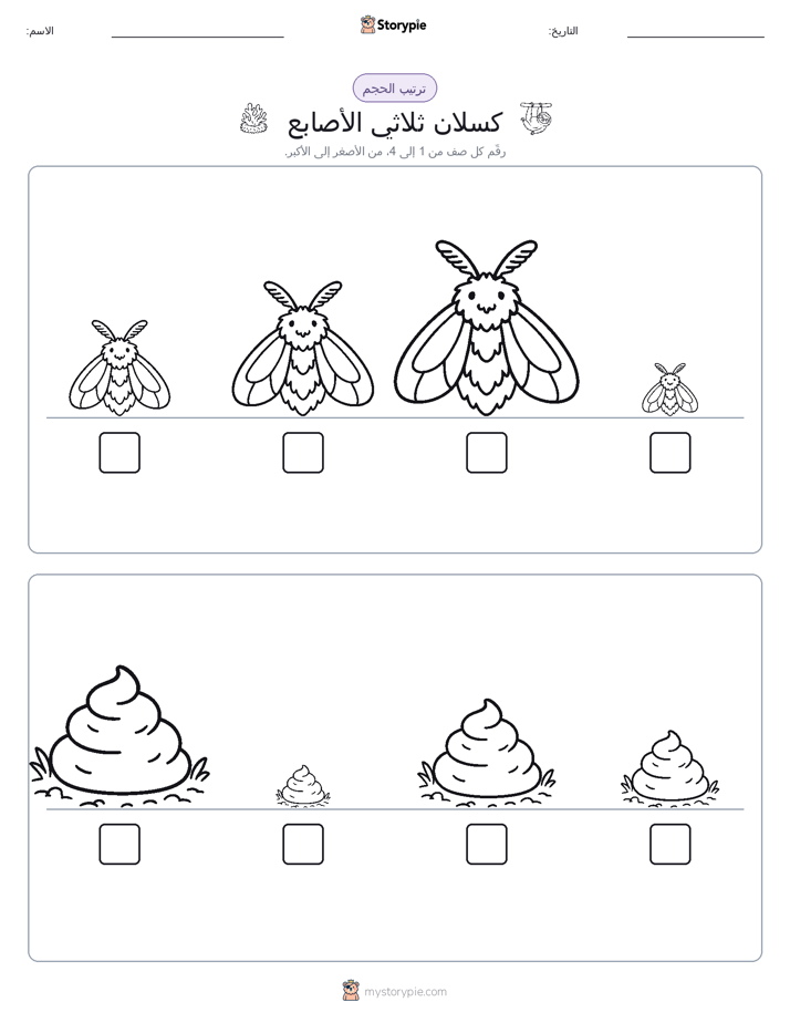 ترتيب الحجم