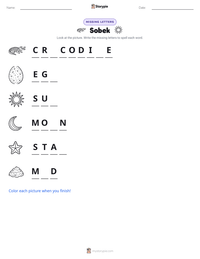 Sobek printable worksheet preview