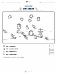 Schneeeule druckbare Arbeitsblatt Vorschau