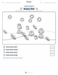 Snowy Owl printable worksheet preview