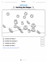 Aperçu de la feuille de travail imprimable Harfang des neiges