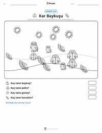 Kar Baykuşu yazdırılabilir çalışma sayfası önizlemesi