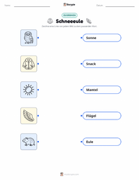 Schneeeule druckbare Arbeitsblatt für Kinder