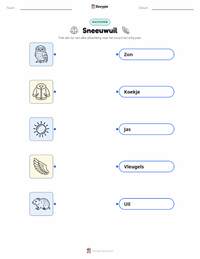 Sneeuwuil afdrukbare werkblad voor kinderen