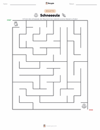 Schneeeule druckbare Arbeitsblatt Vorschau