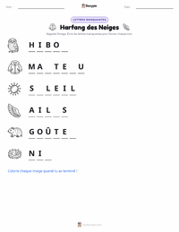 Aperçu de la feuille de travail imprimable Harfang des neiges