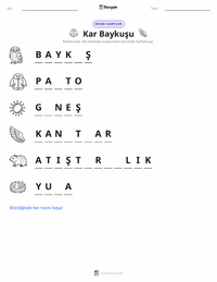 Kar Baykuşu yazdırılabilir çalışma sayfası önizlemesi