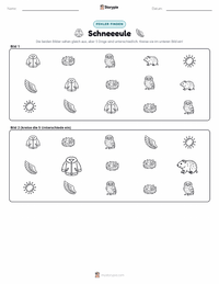 Schneeeule druckbare Arbeitsblatt Vorschau