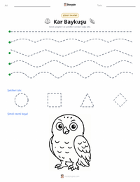 Kar Baykuşu yazdırılabilir çalışma sayfası önizlemesi