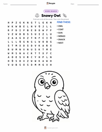 Snowy Owl printable worksheet preview