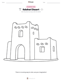 Kalahari Desert coloring page for kids