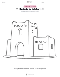 Página para colorear de Desierto de Kalahari para niños