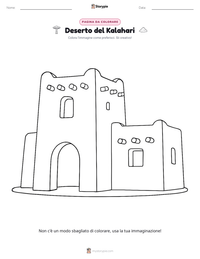 Pagina da colorare di Deserto del Kalahari per bambini