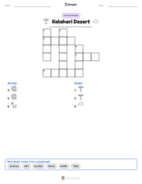 Kalahari Desert printable worksheet preview