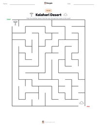 Kalahari Desert printable worksheet preview