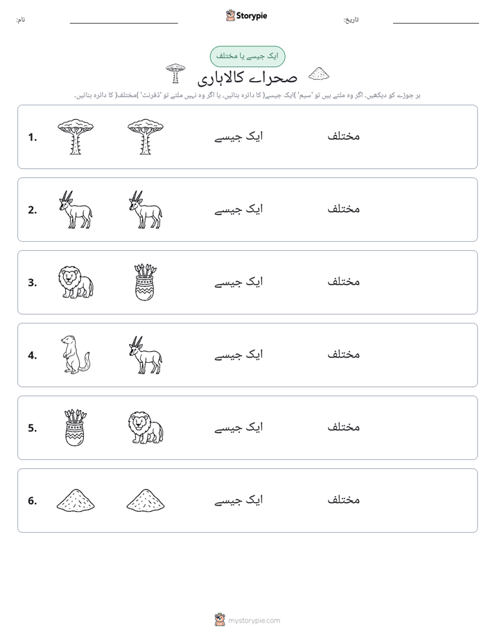 ایک جیسا یا مختلف