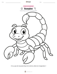 Aperçu de la feuille de travail imprimable Scorpion