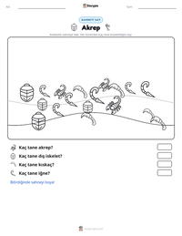 Akrep yazdırılabilir çalışma sayfası önizlemesi