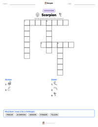 Scorpion printable worksheet preview