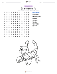 Scorpion printable worksheet preview