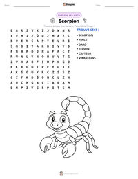 Aperçu de la feuille de travail imprimable Scorpion