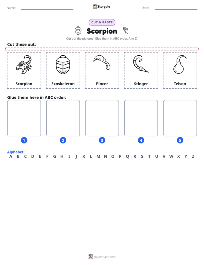 Cut & Paste Alphabet