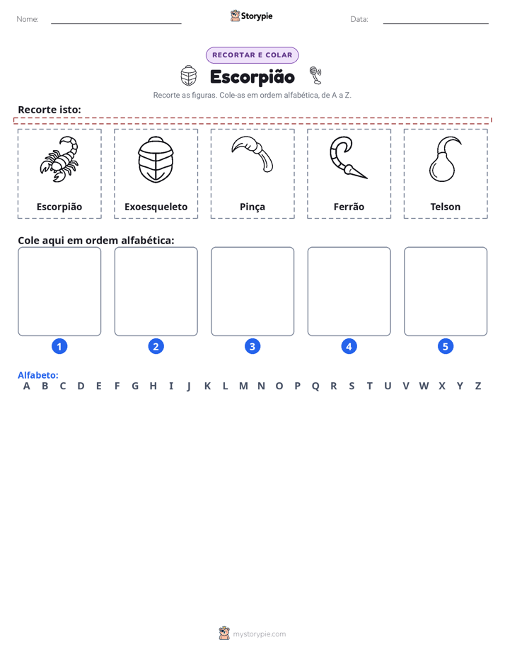 Recortar & Colar Alfabeto