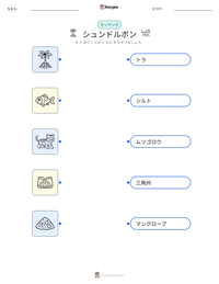 シュンドルボン の印刷可能ワークシートプレビュー