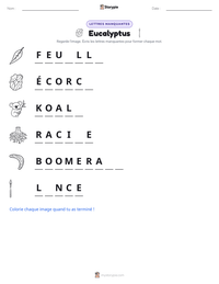 Aperçu de la feuille de travail imprimable Eucalyptus